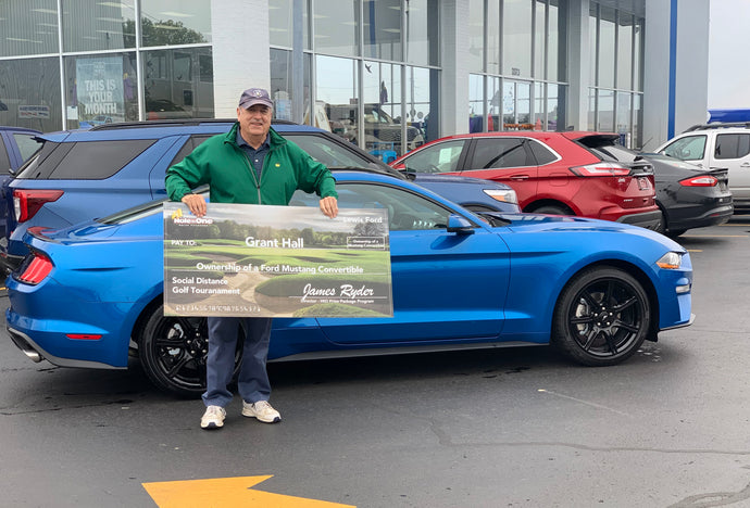 Sports Broadcaster Wins a Mustang at Social Distancing Golf Event